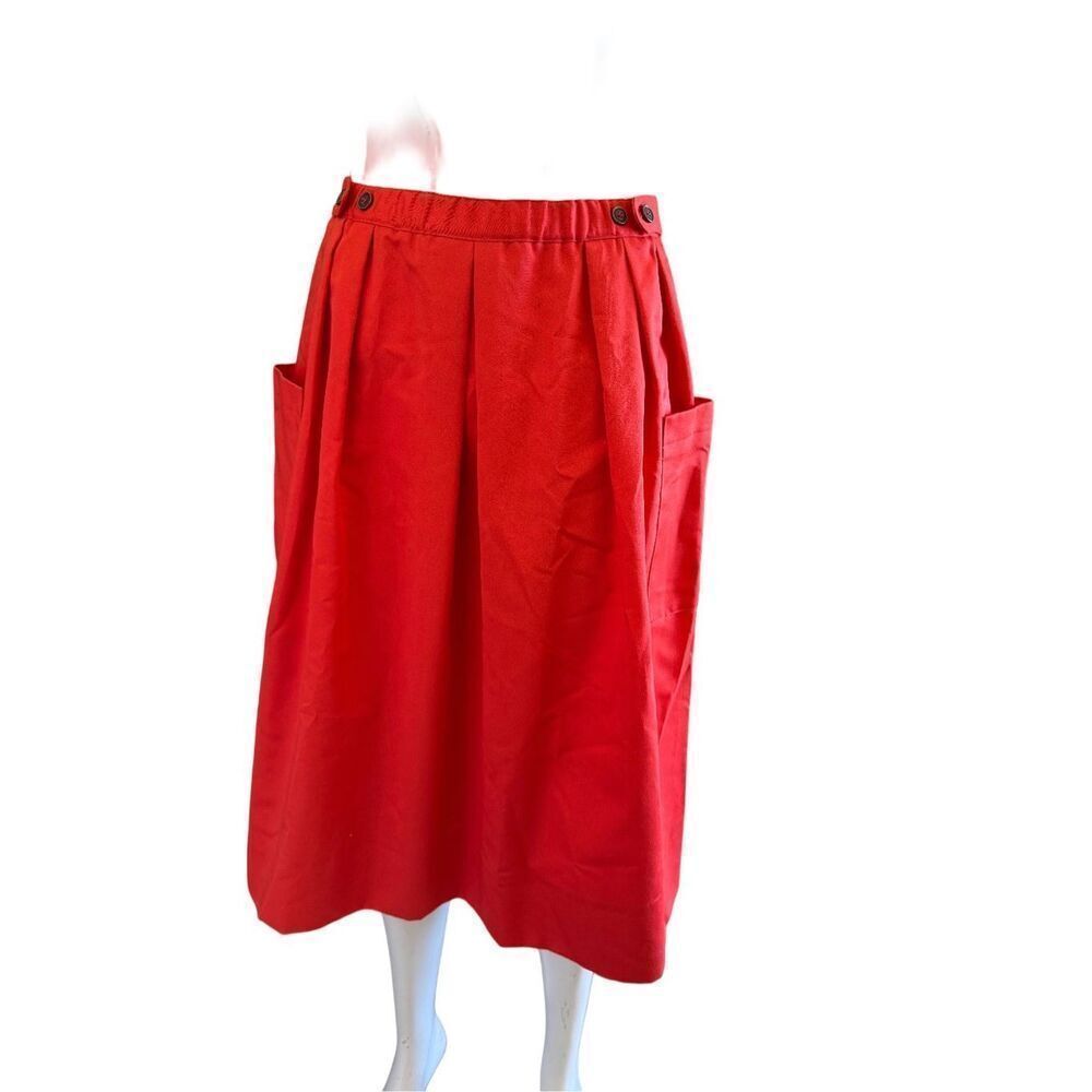 Inner Visions Ship n’ Shore L retro red A-line skirt vintage 70s big open pocket